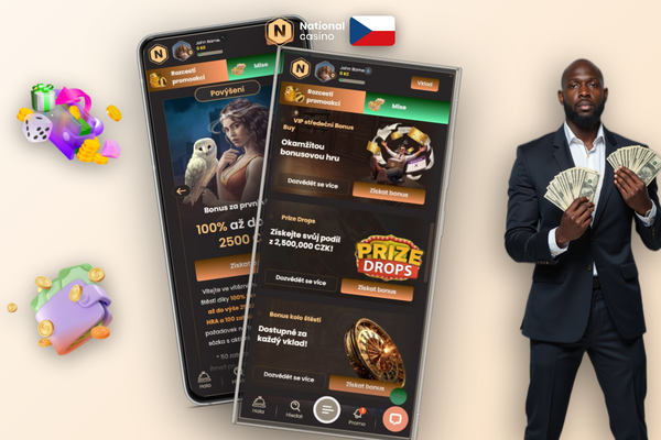 Detail registračního formuláře National Casino s polem pro bonusový kód