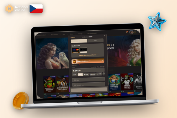 Jak vložit peníze v National Casino – potvrzovací obrazovka úspěšného vkladu
