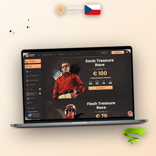 National Casino na PC – desktopový klient otevřený na notebooku s herním motivem