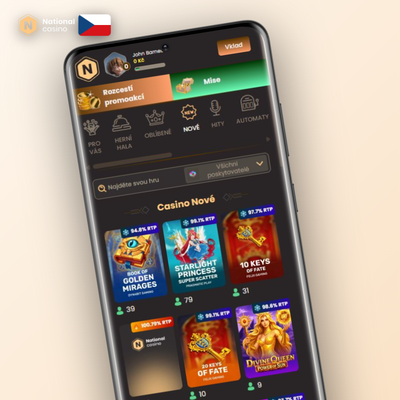 Mobilní notifikace o novém bonusu a volných točeních z National Casino aplikace