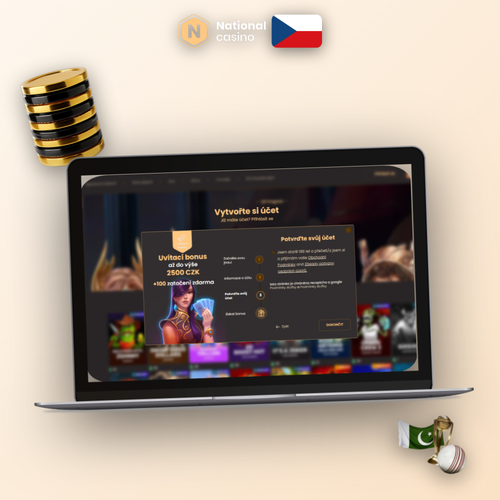 National Casino registrace – otevřený formulář na notebooku pro přístup k bonusům